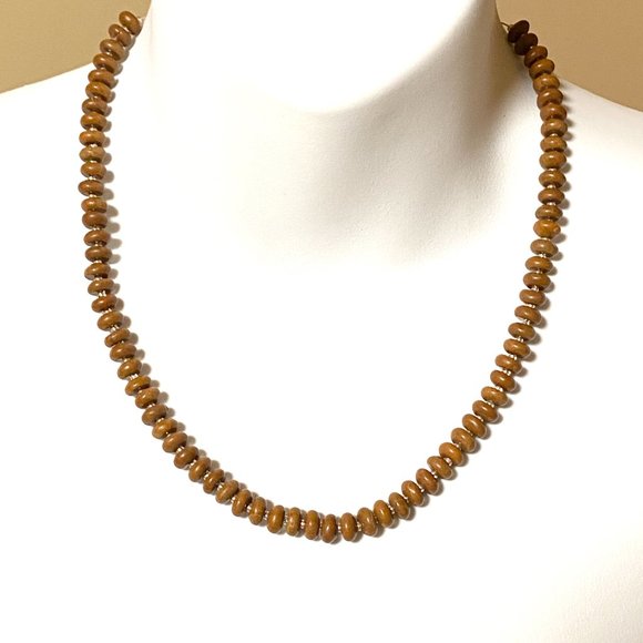 Jasper Stone Beaded Necklace, Genuine Gemstone Stackable Layering Necklace - Picture 2 of 8